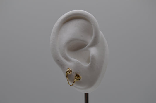 Cadena bisel y corazón